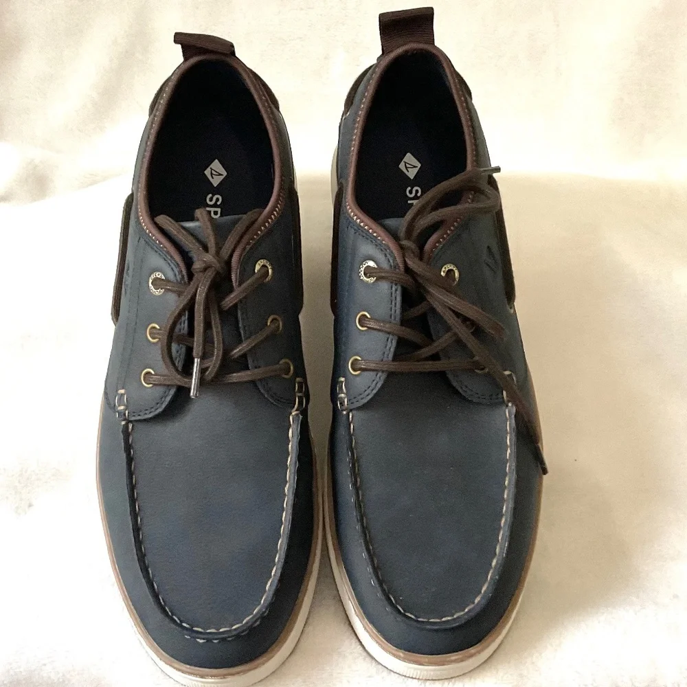 Navy SPERRY Men's Moc Neo Lace Up Boat Shoes Size 9